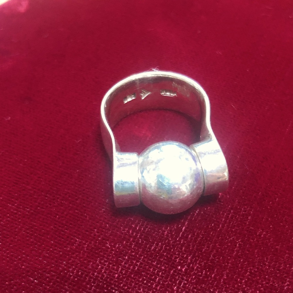 Silpada Sterling Silver Orb Ring .925 Artisan India, Vintage, Size 5.5 - 6